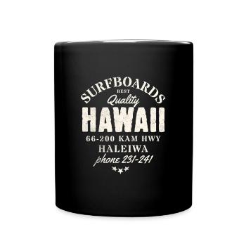 Retro Hawaii Surf Plate Design - Full Colour Mug - black - Front