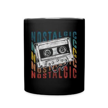 Cassette Radio 80s Vintage Childhood - Full Colour Mug - black - Front