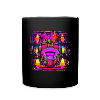 Neon Style UV House Party - Tasse einfarbig - Schwarz - Vorne