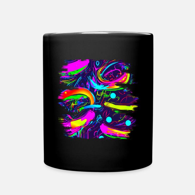 Neon Abstract Style Trend UV - Full Colour Mug - black