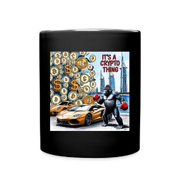 Krypto-Gorilla City Drive - Tasse einfarbig - Schwarz - Vorne
