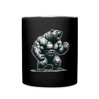 Ours fort muscles motivation force force cadeau - Mug uni - noir - Devant