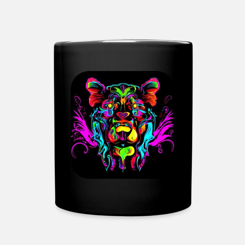Neon Cyberglow UV Abstrakt Style - Tasse einfarbig - Schwarz