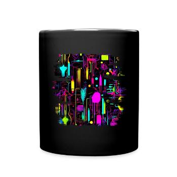 Neon Colors Colorful Creative Style Glow - Full Colour Mug - black - Front