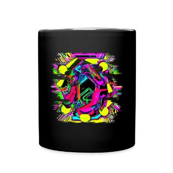 Neon Bunt Innovativ Party Stil - Tasse einfarbig - Schwarz - Vorne