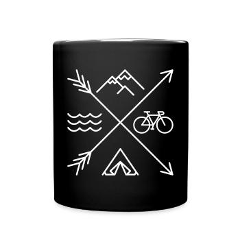 Mountain Camping Adventure Design - Full Colour Mug - black - Front