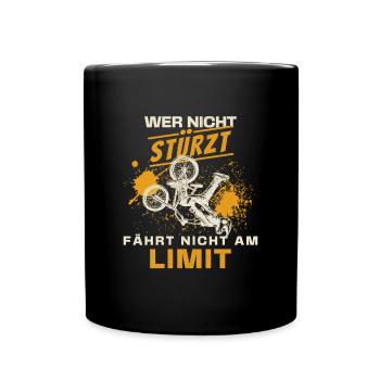 If you don't crash, you don't ride at the limit | BMX | Pain - Full Colour Mug - black - Front