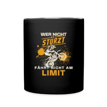 Racing at the limit Motocross If you don't crash, you ride - Full Colour Mug - black - Front