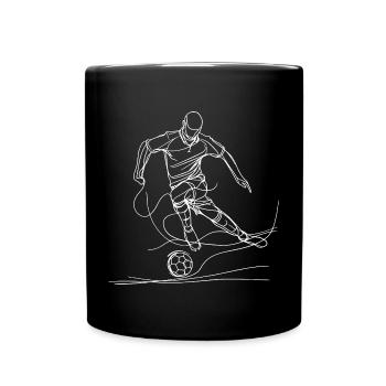 Soccer Boy Line Art - Mug uni - noir - Devant