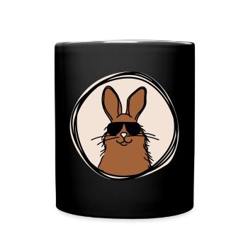 cooler Hase - Tasse einfarbig - Schwarz - Vorne