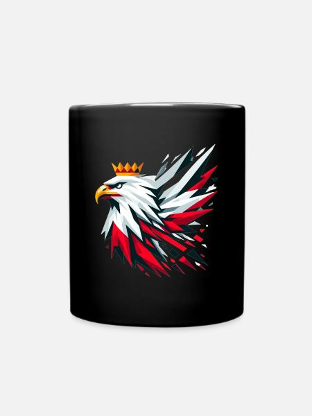 Poland Polska Eagle Flag Flag Geometry Gift - Full Colour Mug - black