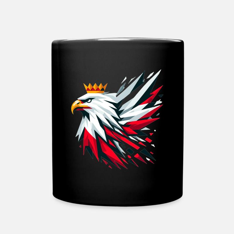 Poland Polska Eagle Flag Flag Geometry Gift - Full Colour Mug - black