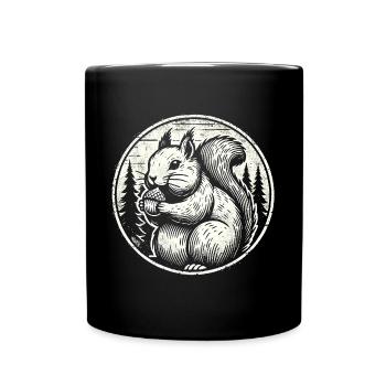 Eichhörnchen - Tasse einfarbig - Schwarz - Vorne