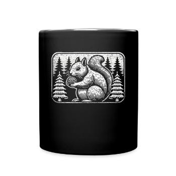 Eichhörnchen - Tasse einfarbig - Schwarz - Vorne