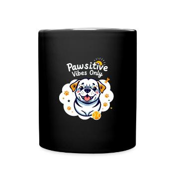 Pawsitive Vibes Only - Full Colour Mug - black - Front
