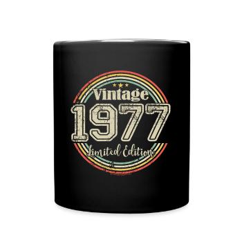 Vintage Retro Limited Edition 1977 Birth Year - Full Colour Mug - black - Front