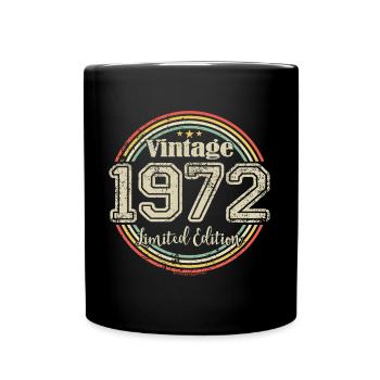 Vintage Retro Limited Edition 1972 Birth Year - Full Colour Mug - black - Front