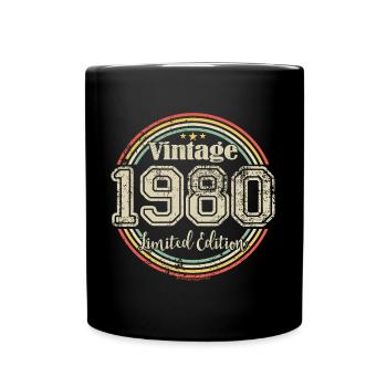 Vintage Retro Limited Edition 1980 Birth Year - Full Colour Mug - black - Front