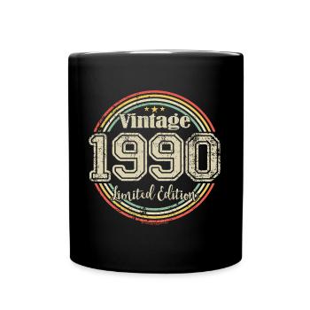 Vintage Retro Limited Edition 1990 Birth Year - Full Colour Mug - black - Front