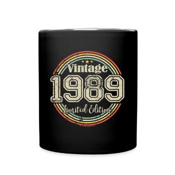 Vintage Retro Limited Edition 1989 Birth Year - Full Colour Mug - black - Front