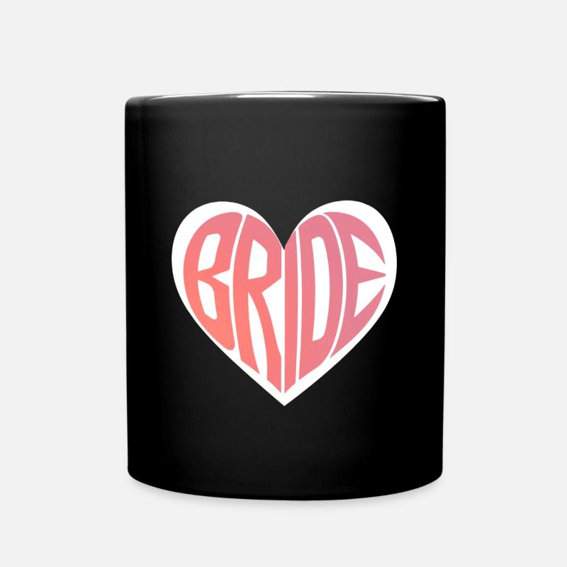 Team Bride Heart - Tasse einfarbig - Schwarz