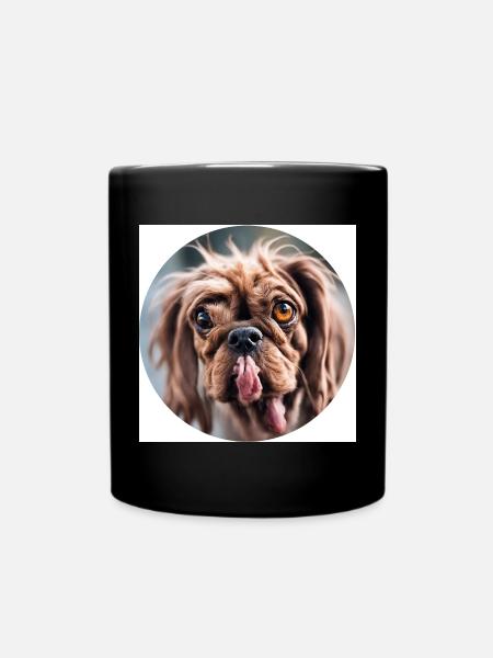 Chien moche à col rond - Mug uni - noir