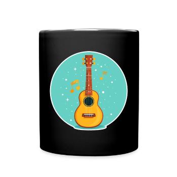 Ukulele Illustration - Tasse einfarbig - Schwarz - Vorne