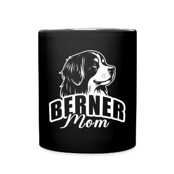 « Maman bernoise » avec une tête de chien - Mug uni - noir - Devant