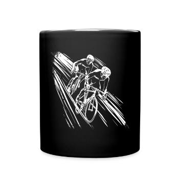Radfahrer Grafik - Tasse einfarbig - Schwarz - Vorne