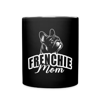 "Frenchie Mom" with dog head - Full Colour Mug - black - Front