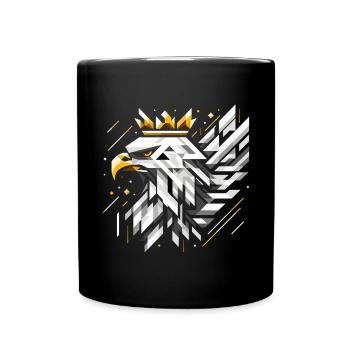 Polen weißer Adler Flagge Fahne Geometrie Geschenk - Tasse einfarbig - Schwarz - Vorne