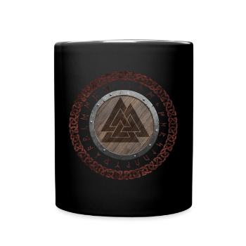 Valknut Viking Symbol - Full Colour Mug - black - Front