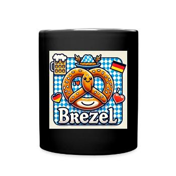 I Love Brezel - Tasse einfarbig - Schwarz - Vorne