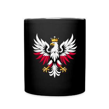 Poland Polska Eagle Flag Minimalism Gift - Full Colour Mug - black - Front