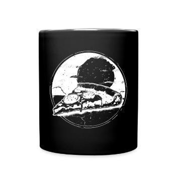 Dessin de pièce de pizza - Mug uni - noir - Devant