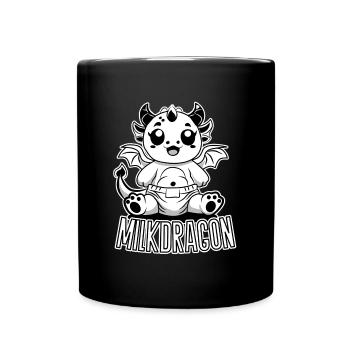 Dragon Lait – Bébé Dragon mignon en couche - Mug uni - noir - Devant