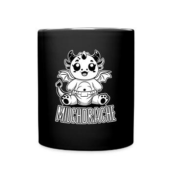 Niedlicher Baby-Drache mit Windel und viel Humor.  - Tasse einfarbig - Schwarz - Vorne