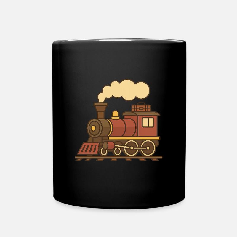 Locomotive rétro (gauche) - Mug uni - noir