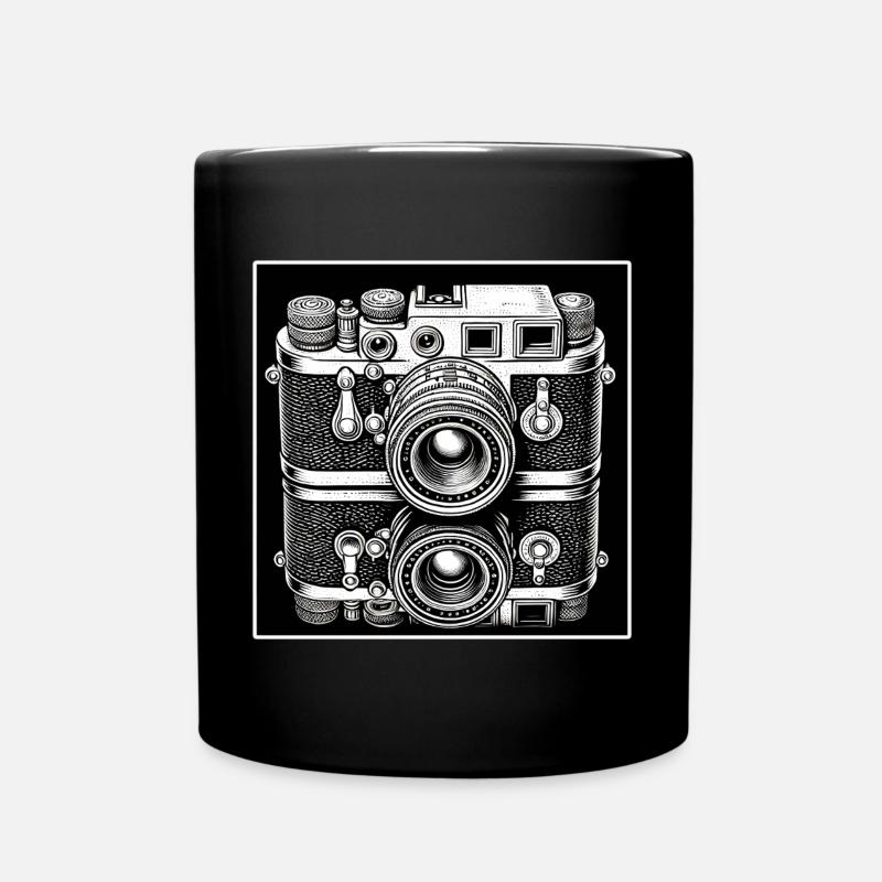 Vintage Kamera Gravur Stil - Tasse einfarbig - Schwarz