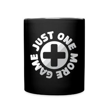 Gamer Logo - Just one more Game - Full Colour Mug - black - Front