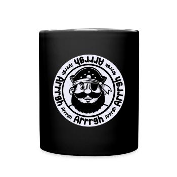 Lustiger Pirat mit Augenklappe - Tasse einfarbig - Schwarz - Vorne