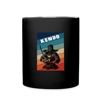 Vintage Kendo Samurai - Full Colour Mug - black - Front