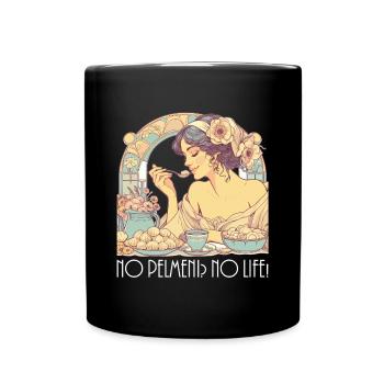 Keine Pelmeni kein Leben Frau Art Nouveau Geschenk - Tasse einfarbig - Schwarz - Vorne