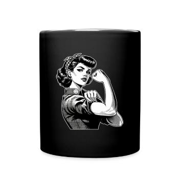 Strong Confident Woman Rockabilly Gift - Full Colour Mug - black - Front