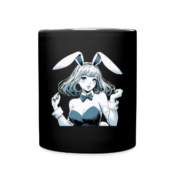 Hasenkostüm schöne Frau Manga Cosplay Geschenk - Tasse einfarbig - Schwarz - Vorne