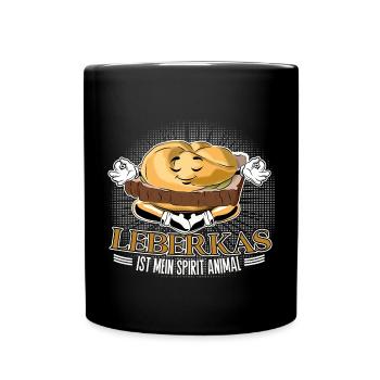 Leberkas ist mein Spirit Animal. - Tasse einfarbig - Schwarz - Vorne