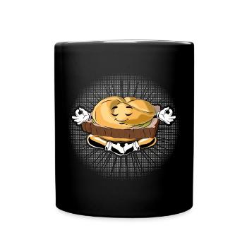 Leberkas Zen – Achtsamkeit mit Humor - Tasse einfarbig - Schwarz - Vorne