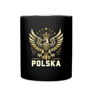 Pologne Polska aigle or drapeau épique cadeau - Mug uni - noir - Devant