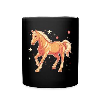 Horse with stars - Full Colour Mug - black - Front