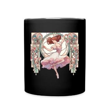 Danseuse de ballet Ballerine Art Nouveau Cadeau - Mug uni - noir - Devant